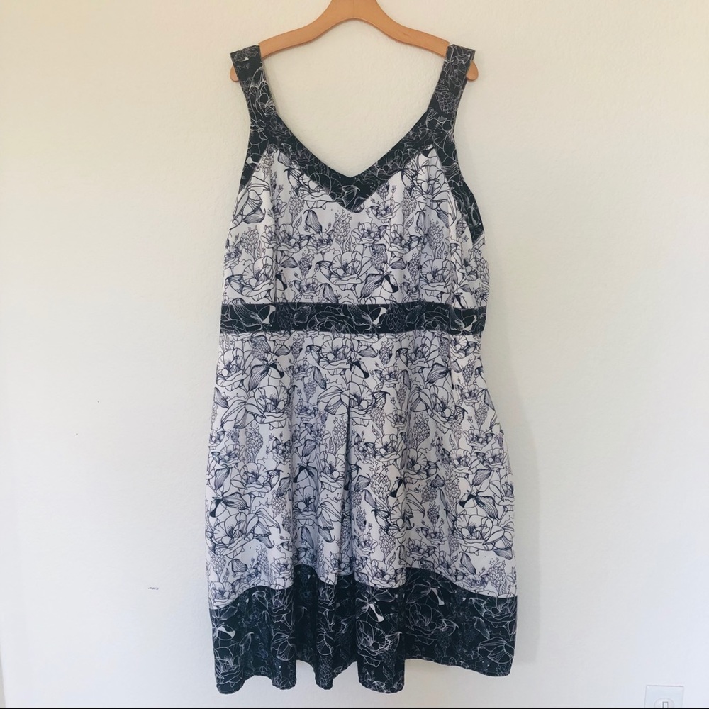 Eshakti Floral Pleated A-Line Dress